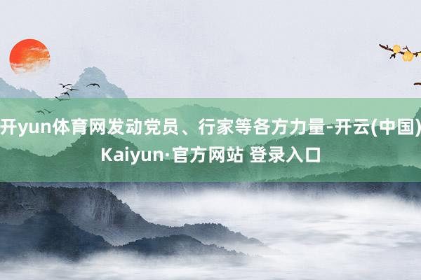 开yun体育网发动党员、行家等各方力量-开云(中国)Kaiyun·官方网站 登录入口