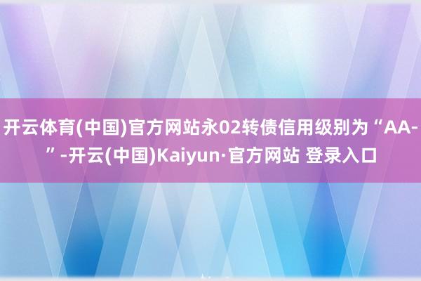 开云体育(中国)官方网站永02转债信用级别为“AA-”-开云(中国)Kaiyun·官方网站 登录入口