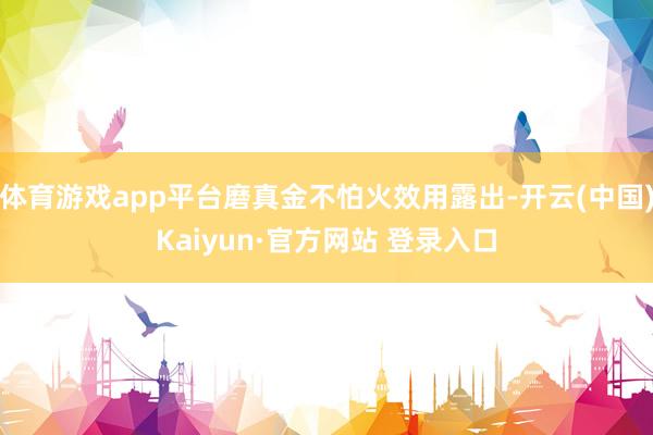体育游戏app平台磨真金不怕火效用露出-开云(中国)Kaiyun·官方网站 登录入口