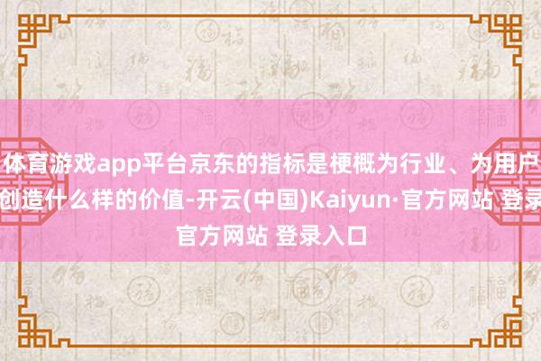 体育游戏app平台京东的指标是梗概为行业、为用户到底创造什么样的价值-开云(中国)Kaiyun·官方网站 登录入口