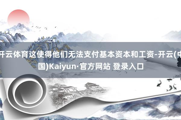 开云体育这使得他们无法支付基本资本和工资-开云(中国)Kaiyun·官方网站 登录入口